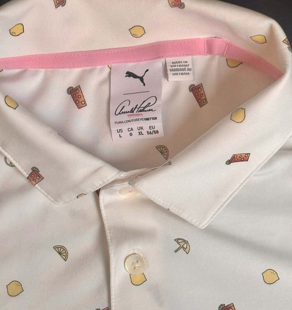 Puma x Arnold Palmer Cloudspun Lemons & Iced Tea Golf Polo Shirt - Picture 2 of 3